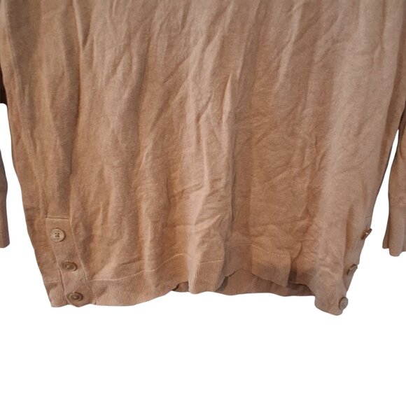 J Crew linen blend button tunic sweater womens XL tan - Picture 3 of 4